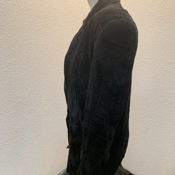 Vintage Dana Brooke black soft suede jacket size 6 oversized fits larger - Picture 5 of 15